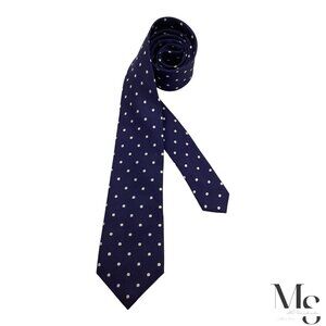CHARLES TYRWHITT Navy Blue Polka Dot Silk Tie 60" - 3.5" EX COND